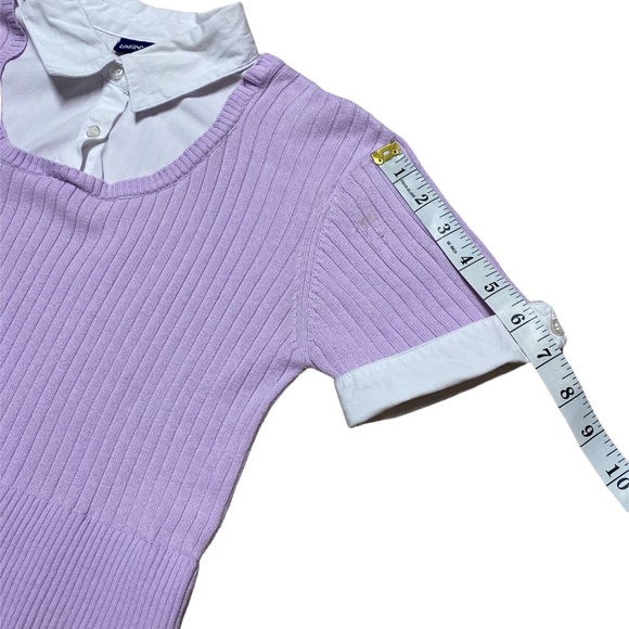 Limited Too Y2K Vintage Academia Ribbed Sweater Button Layered Short Sleeve - Picture 6 of 12